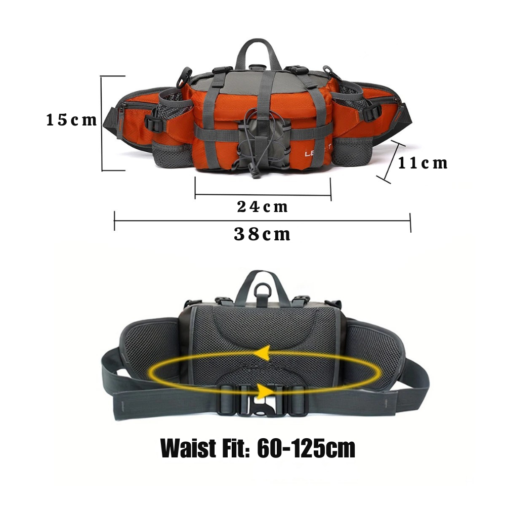 Hiking Waist Bag with 5L Multi-Pocket Water-Resistant Design