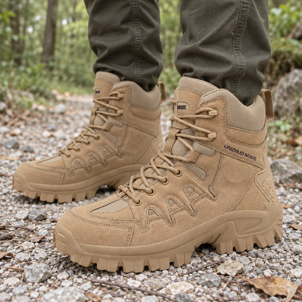 Waterproof Lightweight Hiking Boots with Lace-Up Zip Fastening