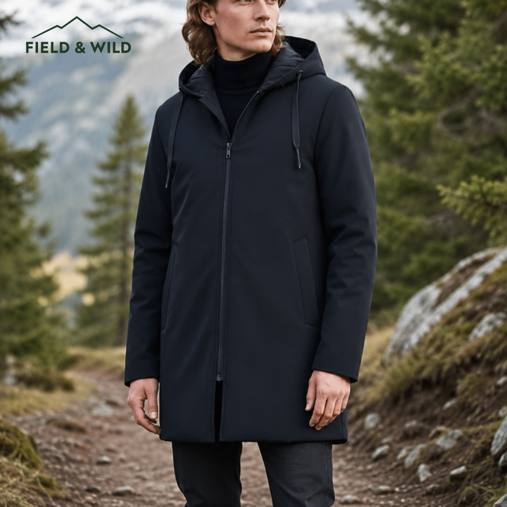 Men’s Hooded Quilted Winter Coat with Insulated Padding