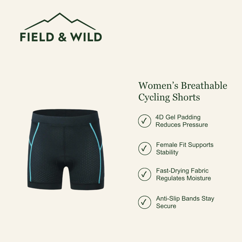 Women’s Gel-Padded Cycling Shorts with Breathable Supportive Fit