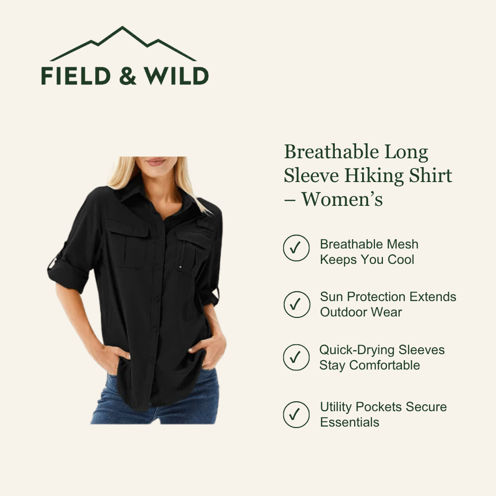 Women’s Lightweight Long Sleeve Hiking Shirt with UV Protection