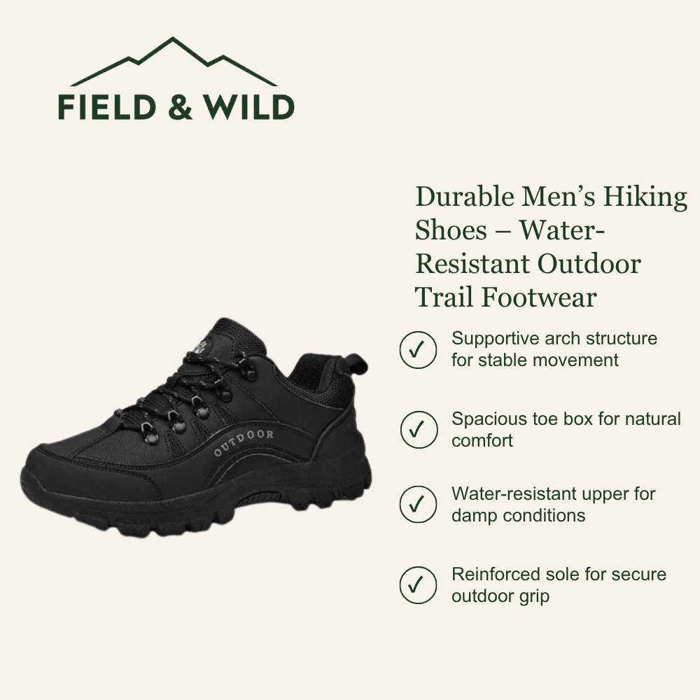 Durable Men’s Hiking Shoes – Water-Resistant Outdoor Trail Footwear