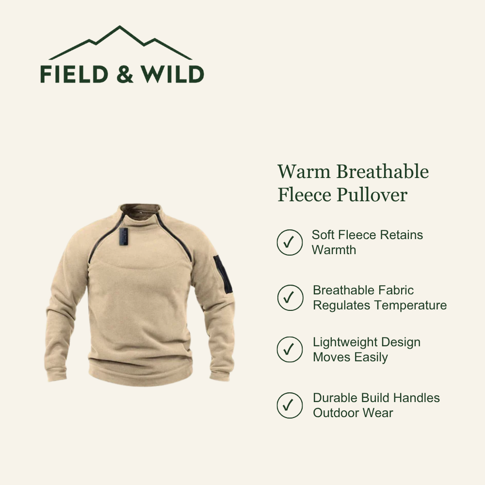 Warm Fleece Pullover with Breathable Lightweight Comfort
