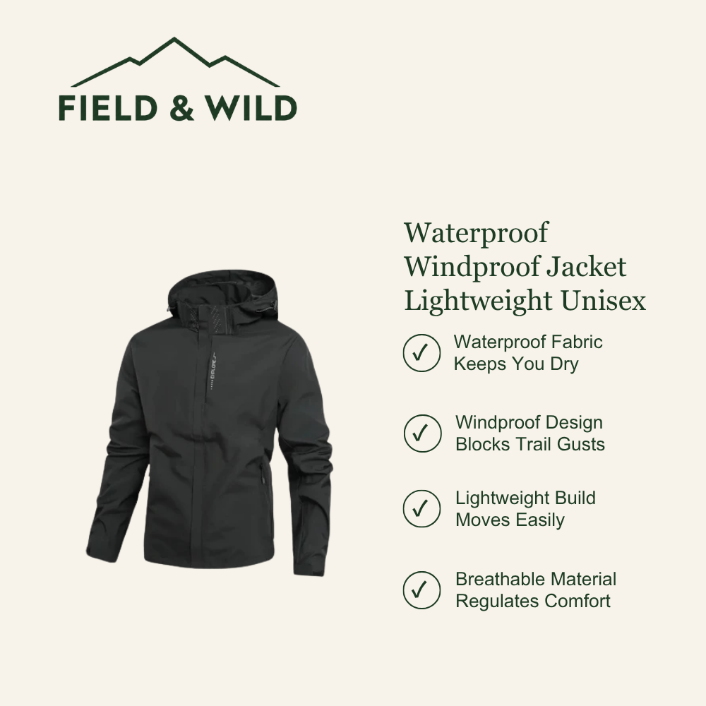 Unisex Lightweight Rain Jacket with Windproof Outdoor Protection