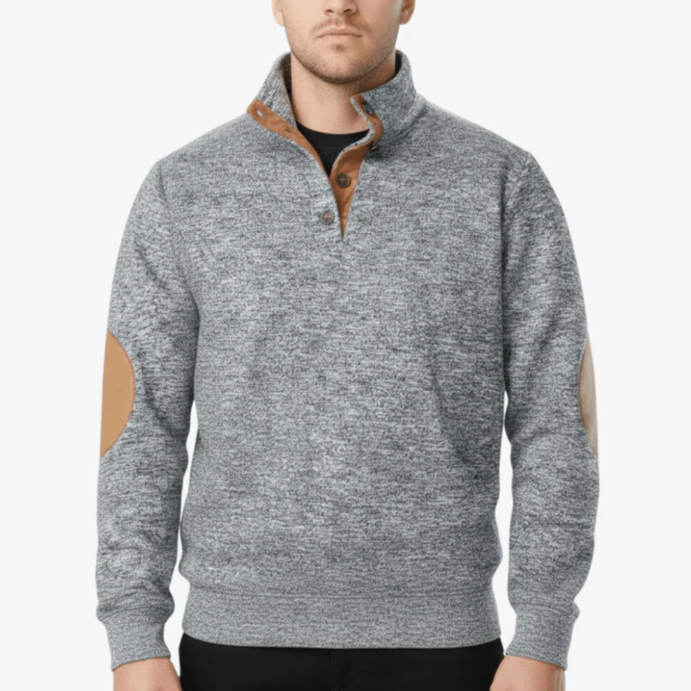 Warm Knitted Outdoor Sweater with Stand Collar