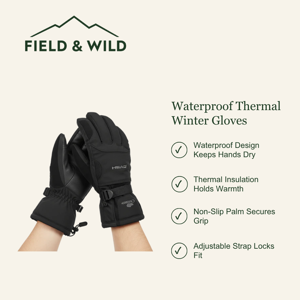 Thermal Waterproof Winter Gloves with Adjustable Grip