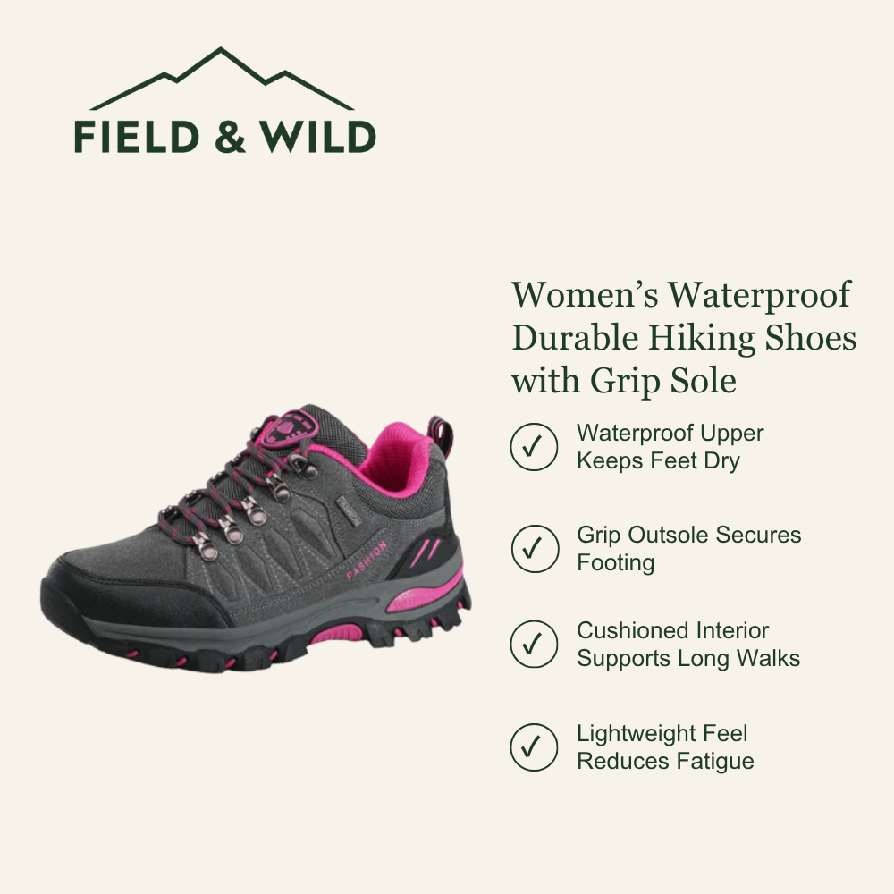 Women’s Waterproof Hiking Shoes with Cushioned Grip Sole