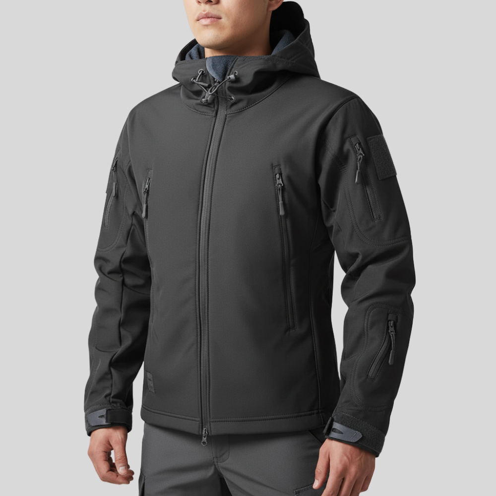 Men’s Fleece-Lined Softshell Hiking Jacket with Windproof Design
