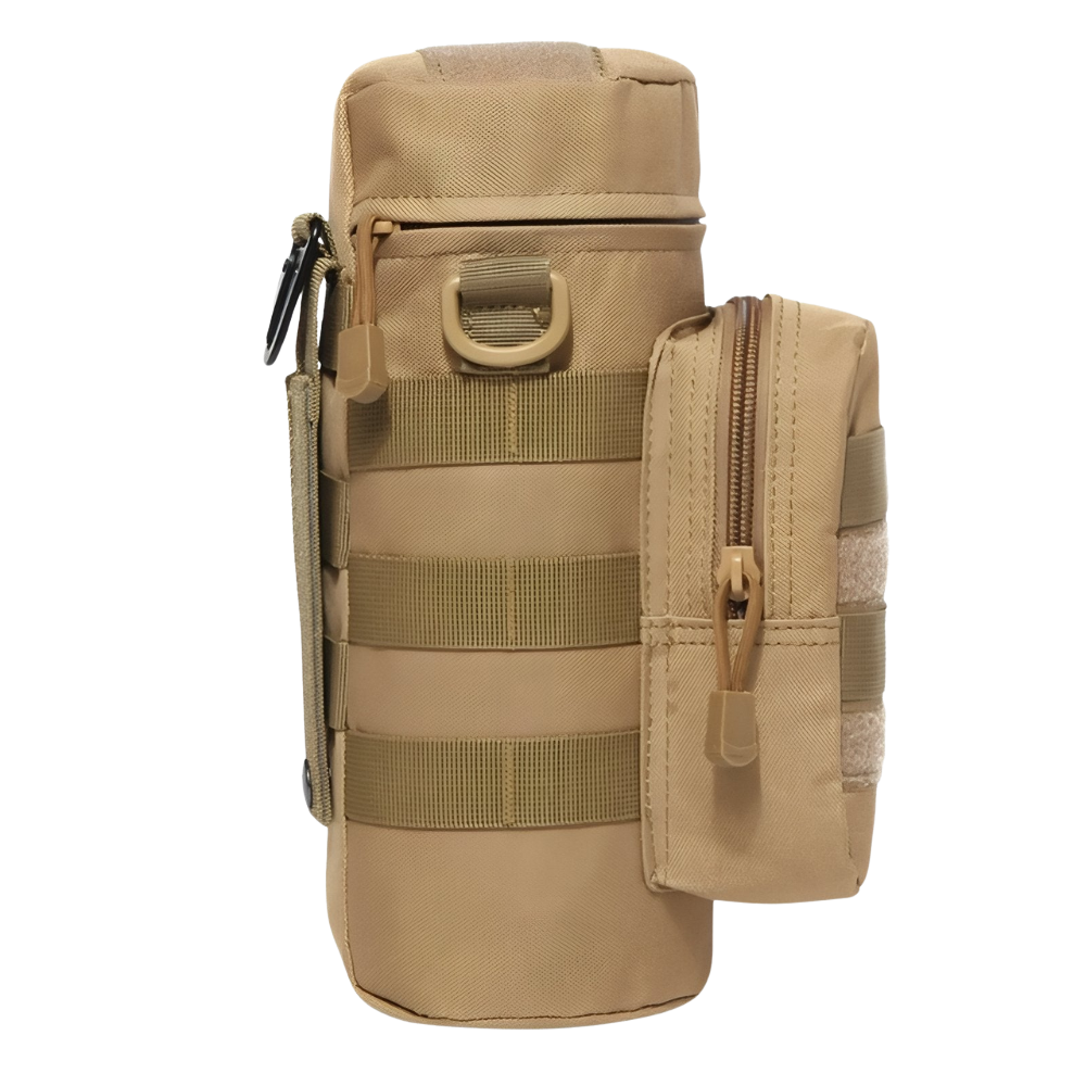 MOLLE Water Bottle Holder with Zipped Accessory Pocket