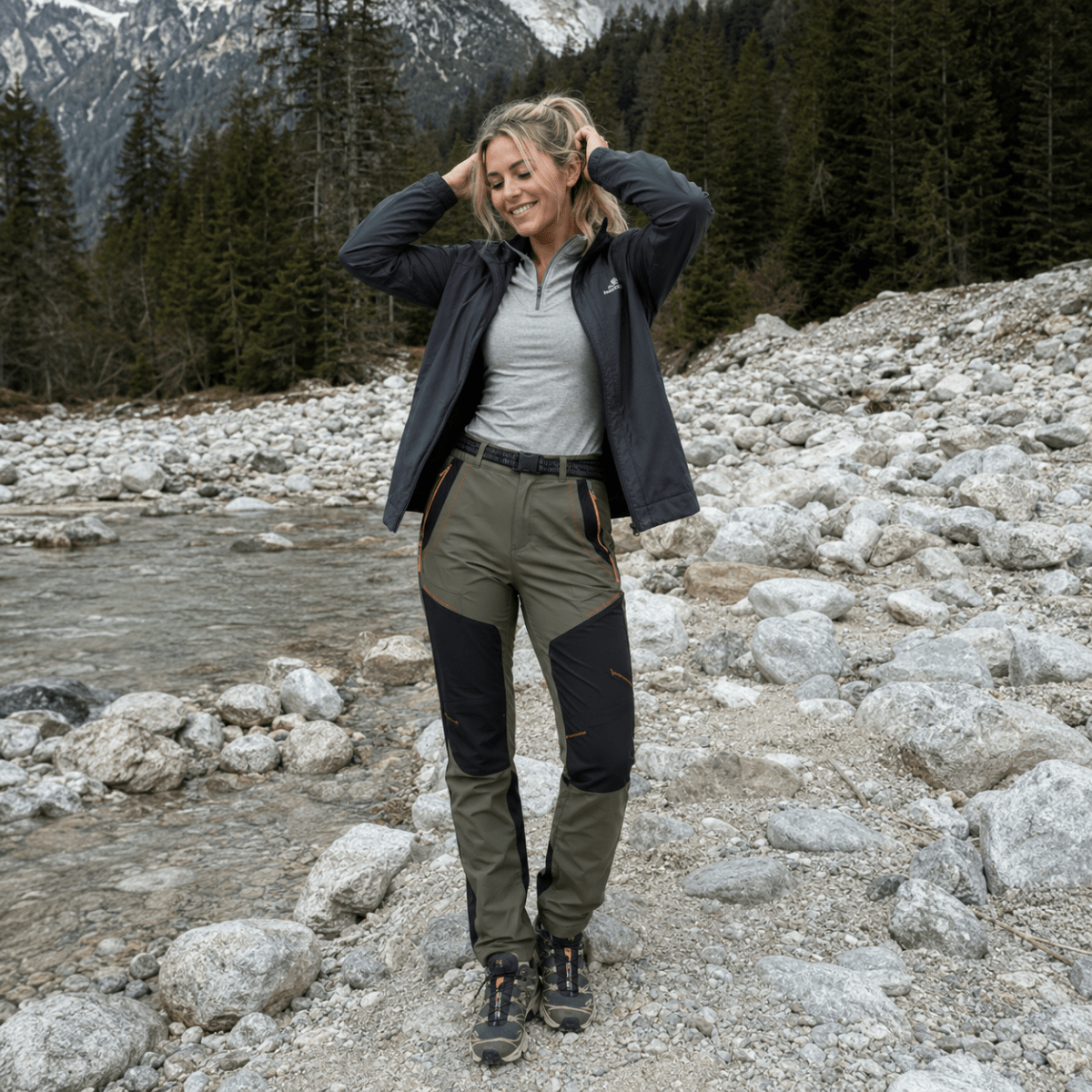 Women’s Water-Resistant Fleece-Lined Hiking Trousers-Field & Wild