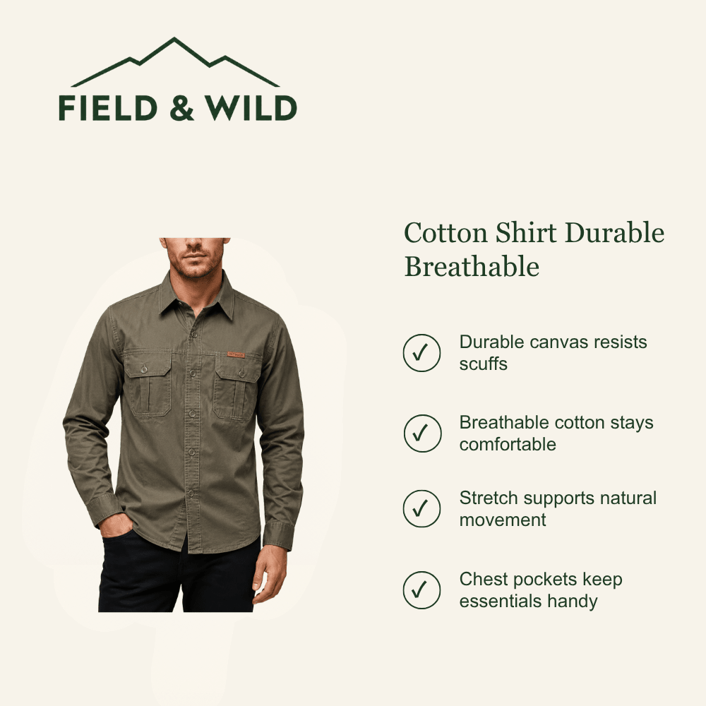 Durable Breathable Cotton Shirt for Outdoor Wear - Field & Wild-Field & Wild