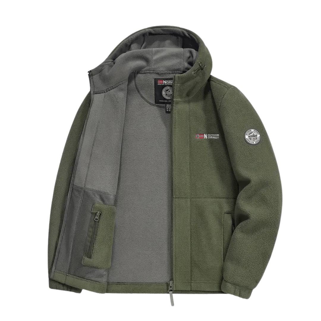 Men’s Fleece-Lined Outdoor Jacket with Windproof Protection-Field & Wild