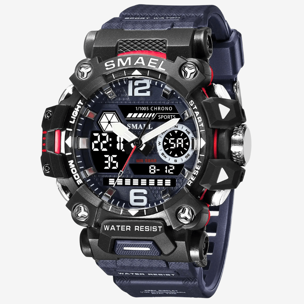 Rugged Outdoor Watch with Dual Display & 50m Water Resistance-Field & Wild