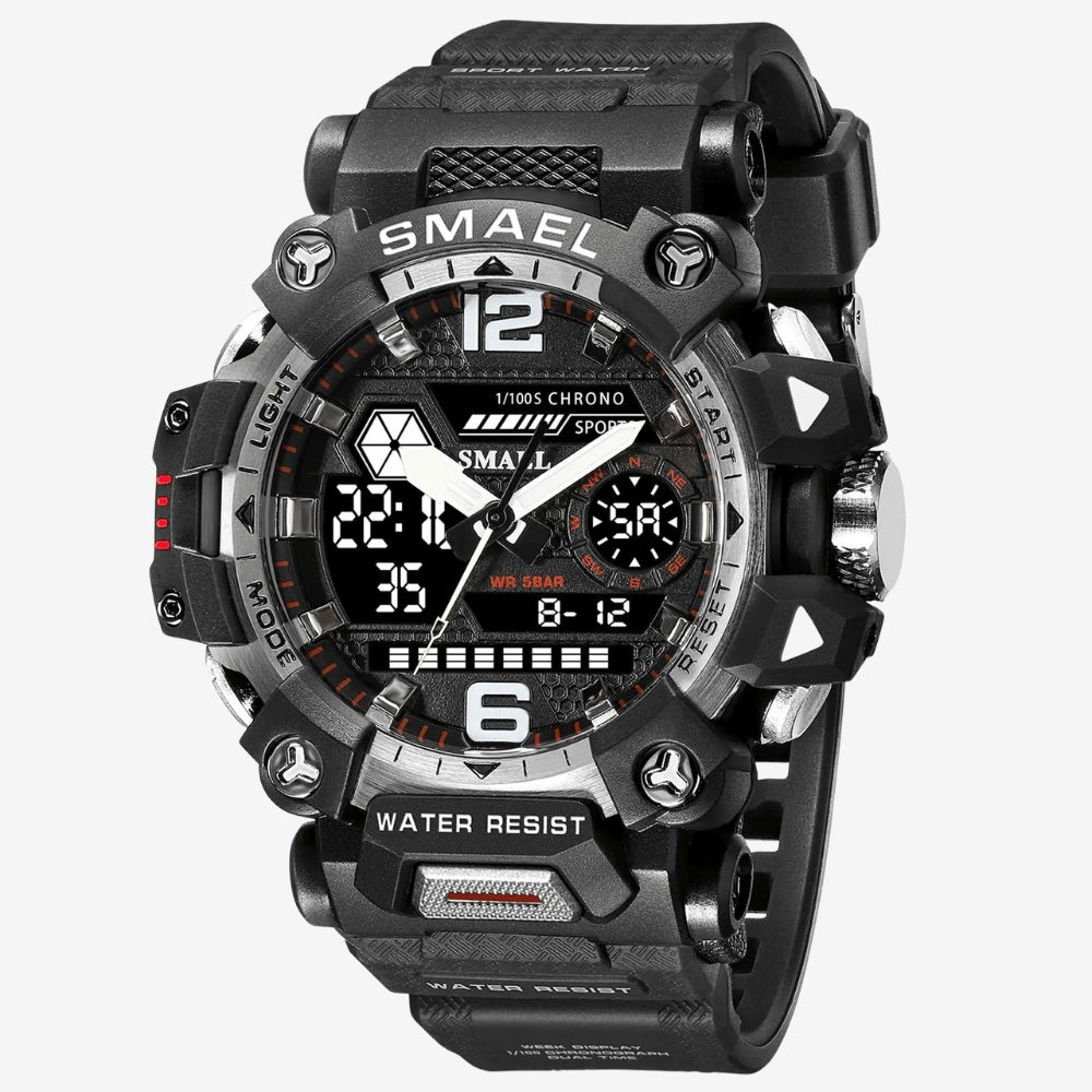 Rugged Outdoor Watch with Dual Display & 50m Water Resistance-Field & Wild