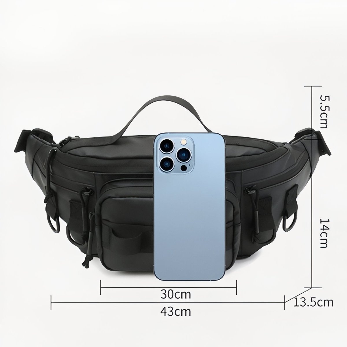 Compact Water-Resistant Hiking Waist Pack with Zipped Pockets-Field & Wild