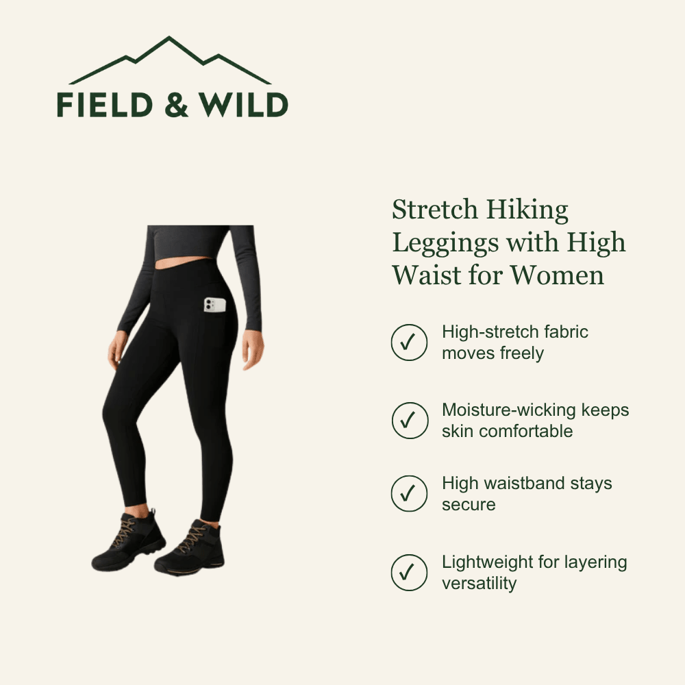 Women’s Stretch Hiking Leggings with High Waist-Field & Wild