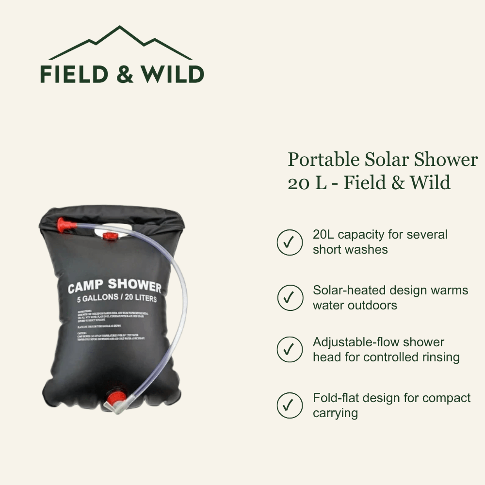 Portable Solar Shower 20 L - Field & Wild-Field & Wild