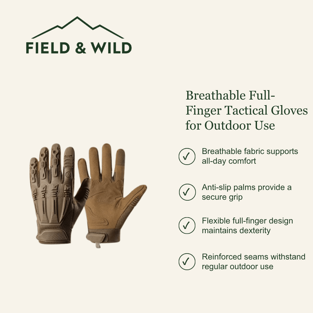 Breathable Full-Finger Tactical Gloves for Outdoor Use - Field & Wild-Field & Wild