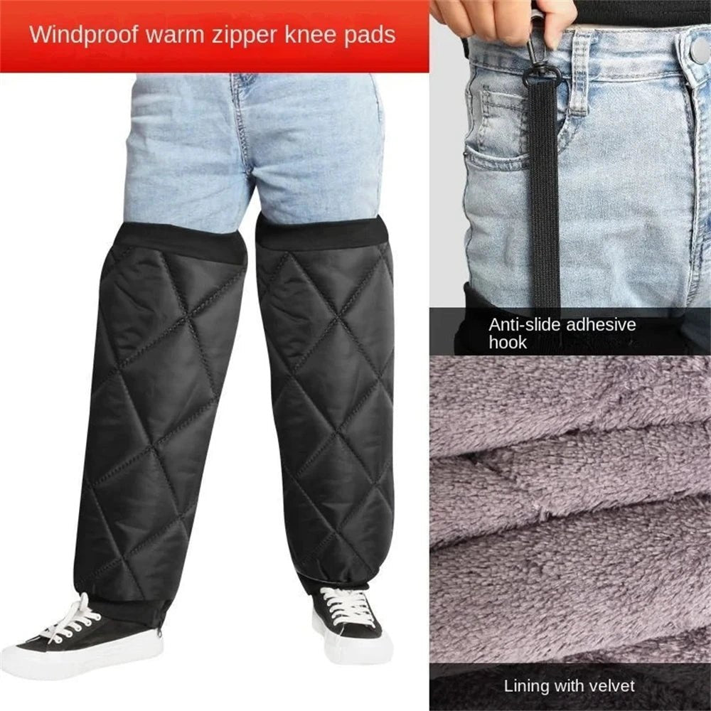 Thermal Outdoor Leg Warmers with Knee Protection & Zip Fastening-Field & Wild