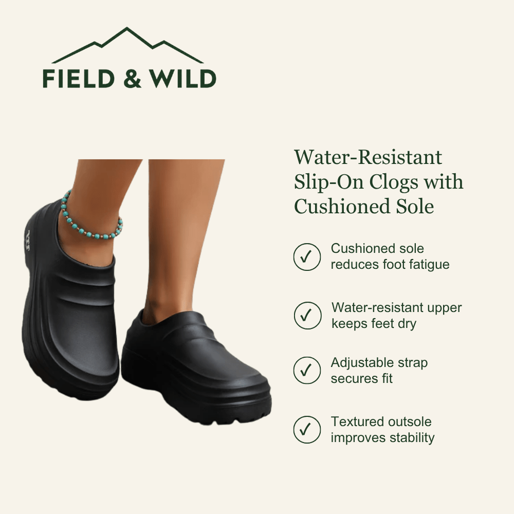 Water-Resistant Slip-On Clogs with Cushioned Sole-Field & Wild