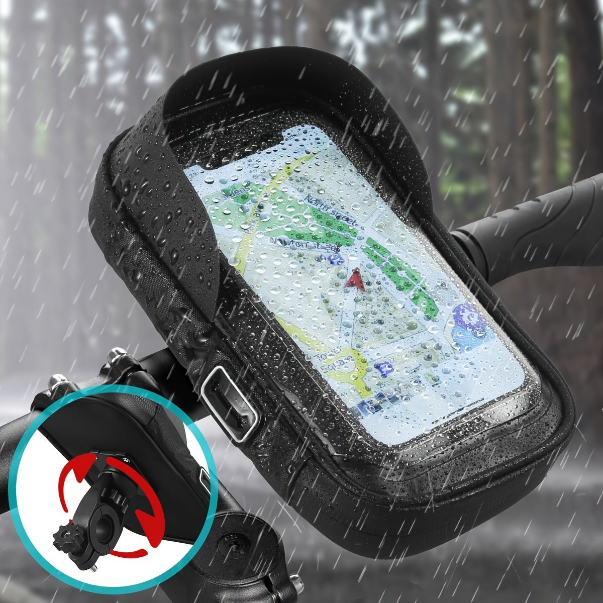 Waterproof Bike Phone Holder with 360° Rotating Mount-Field & Wild
