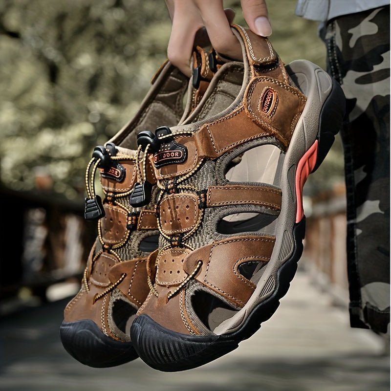 Men’s Breathable Outdoor Sandals with Adjustable Elastic Lace-Field & Wild