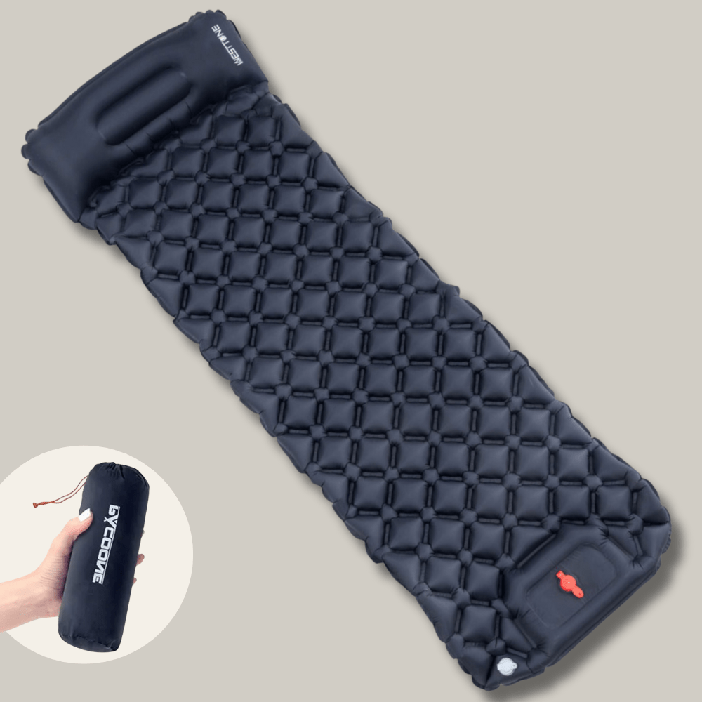 Inflatable Camping Sleeping Mat with Built-In Foot Pump-Field & Wild