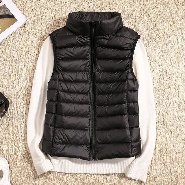 Lightweight Quilted Puffer Vest with High Collar-Field & Wild