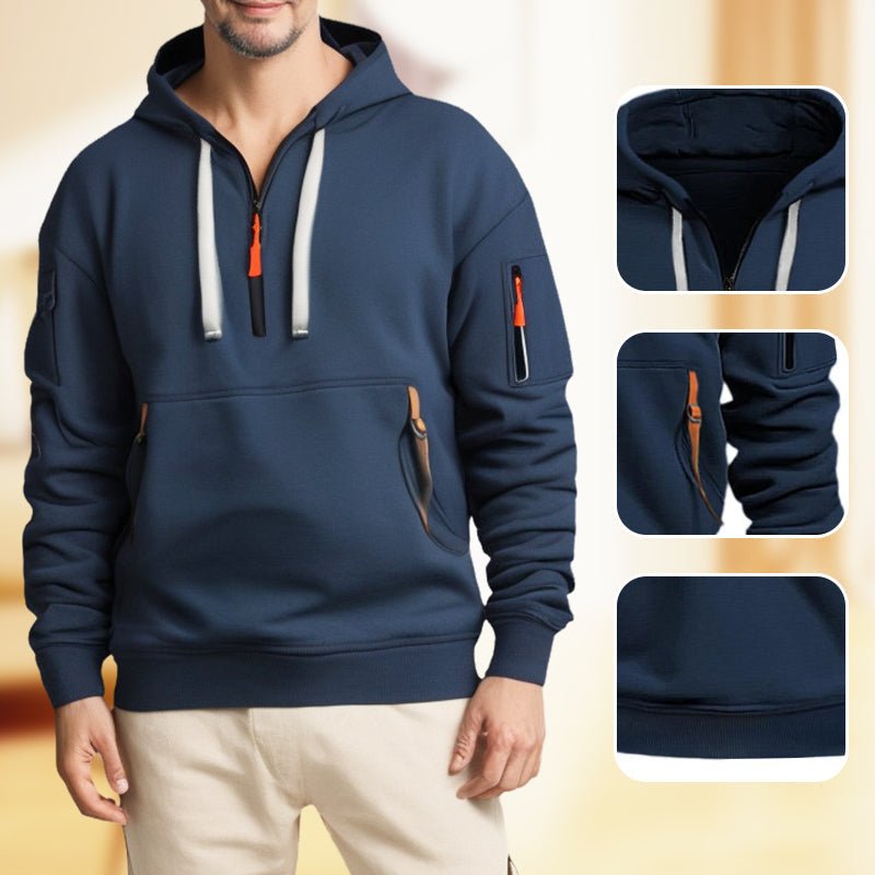 Breathable Half-Zip Hoodie for Outdoor Walking & Layering-Field & Wild