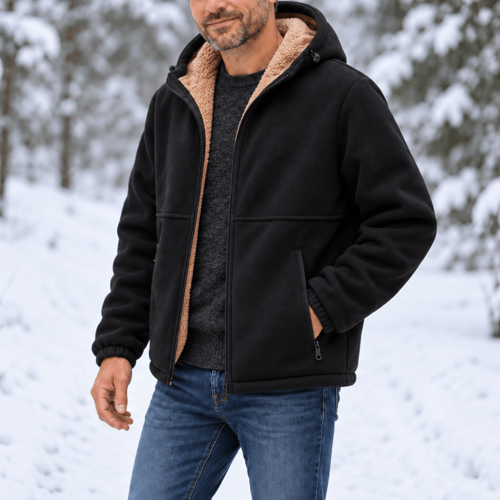 Men’s Fleece-Lined Hooded Winter Jacket for Outdoor Wear-Field & Wild