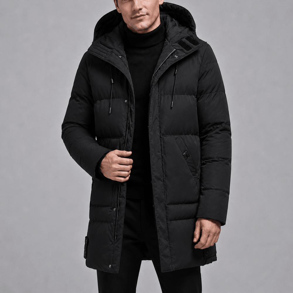 Men’s Hooded Puffer Jacket with Insulated Winter Padding-Field & Wild