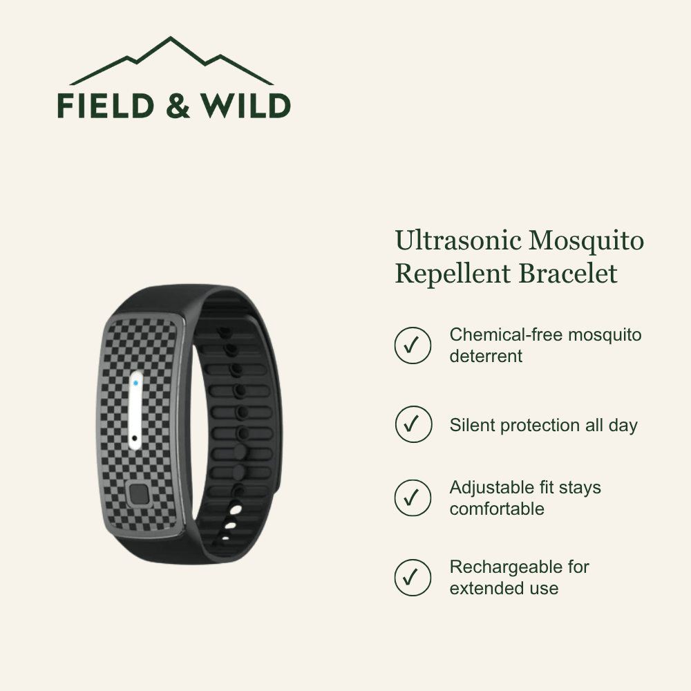 Ultrasonic Mosquito Repellent Bracelet with Adjustable Fit-Field & Wild