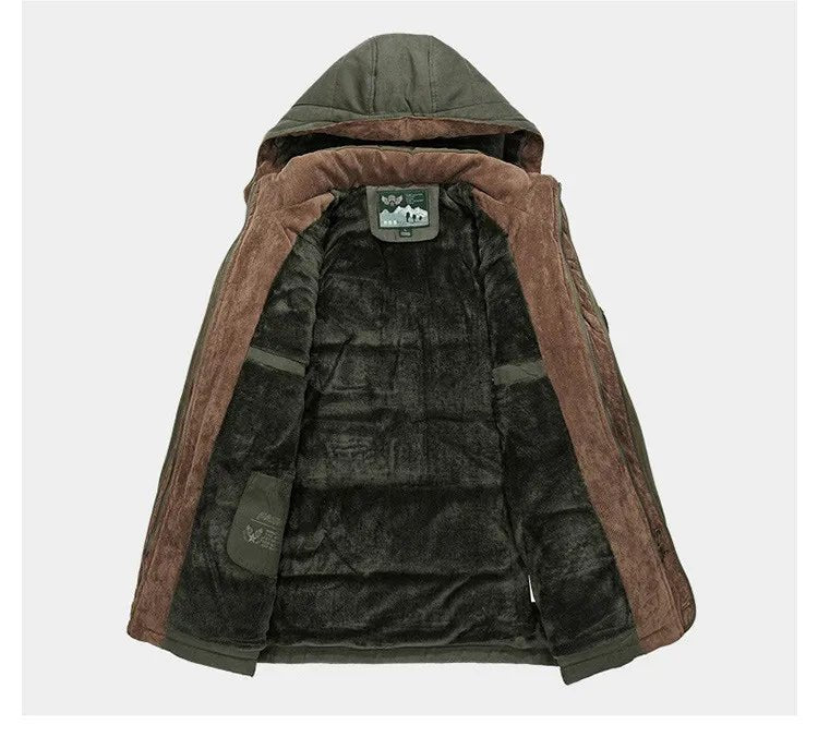 Men’s Padded Winter Jacket with Detachable Hood-Field & Wild