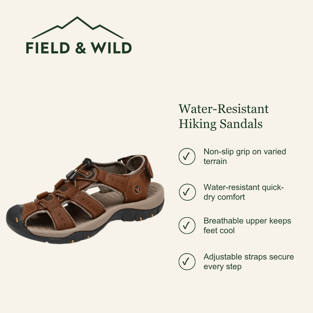 Lightweight Water-Resistant Hiking Sandals with Adjustable Straps-Field & Wild