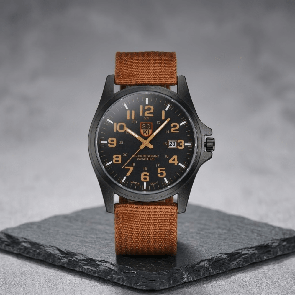 Men’s Water-Resistant Outdoor Watch with Stopwatch & Backlit Display-Field & Wild