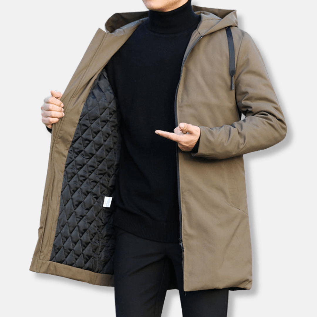 Men’s Hooded Quilted Winter Coat with Insulated Padding-Field & Wild