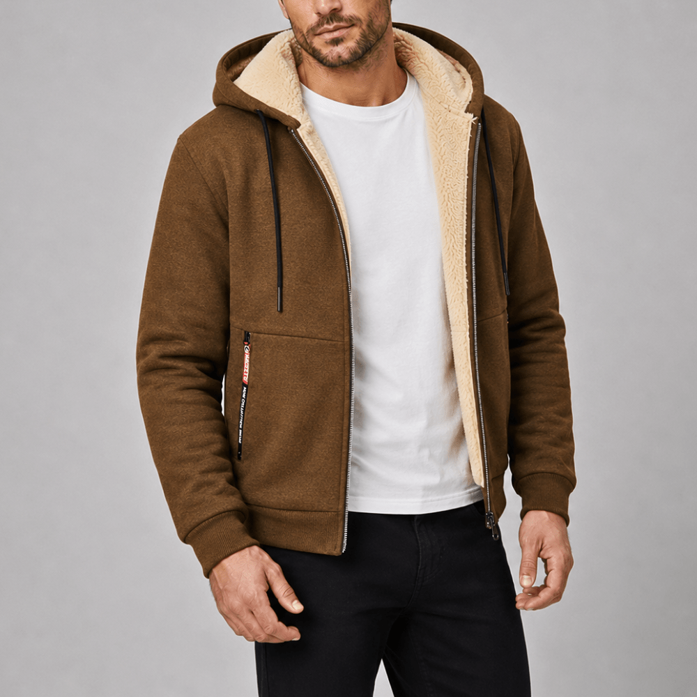 Men’s Hooded Outdoor Jacket with Fleece Lining-Field & Wild