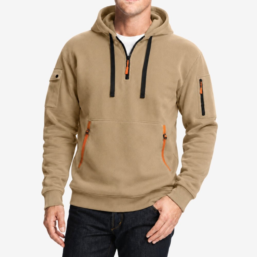 Breathable Half-Zip Hoodie for Outdoor Walking & Layering-Field & Wild
