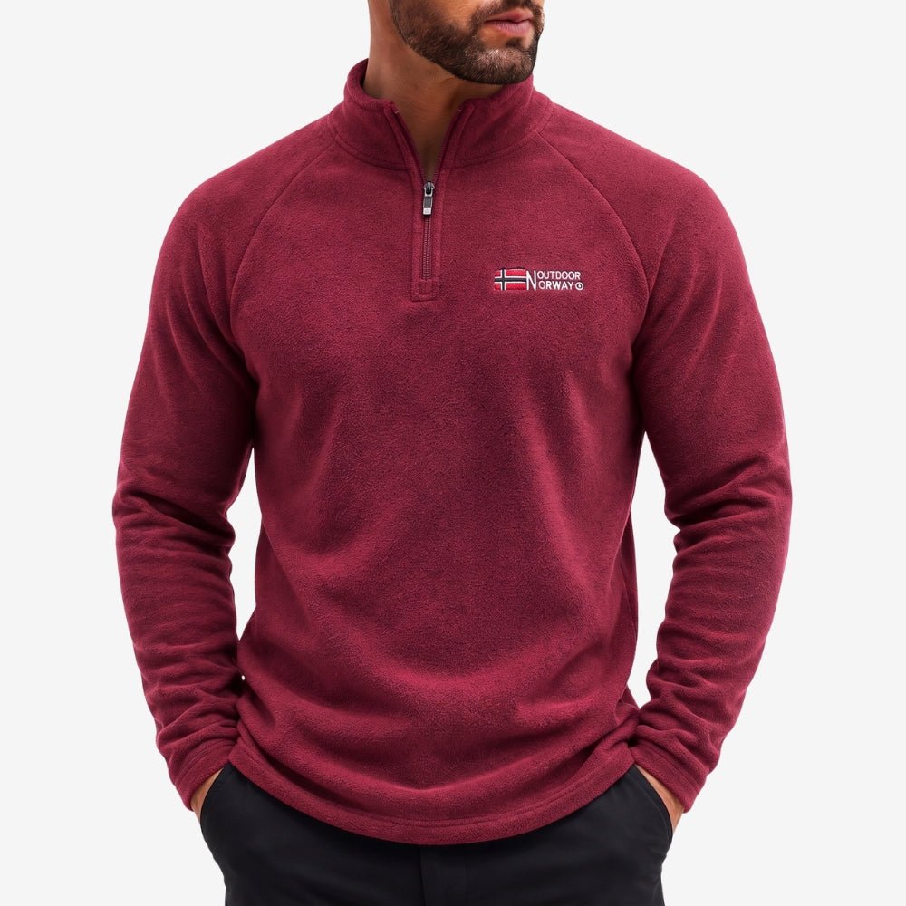 Men’s Half-Zip Fleece Pullover with Stand Collar-Field & Wild