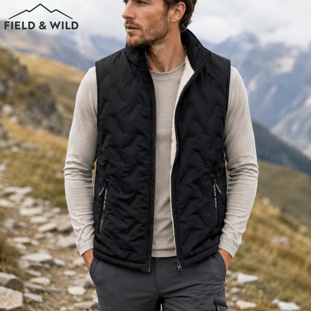 Men’s Lightweight Insulated Zip Gilet for Outdoor Layering-Field & Wild