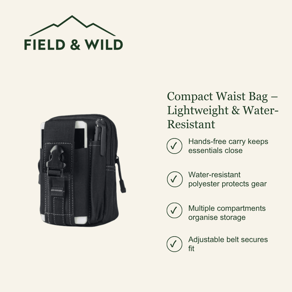 Water-Resistant Waist Bag with Adjustable Hands-Free Fit-Field & Wild