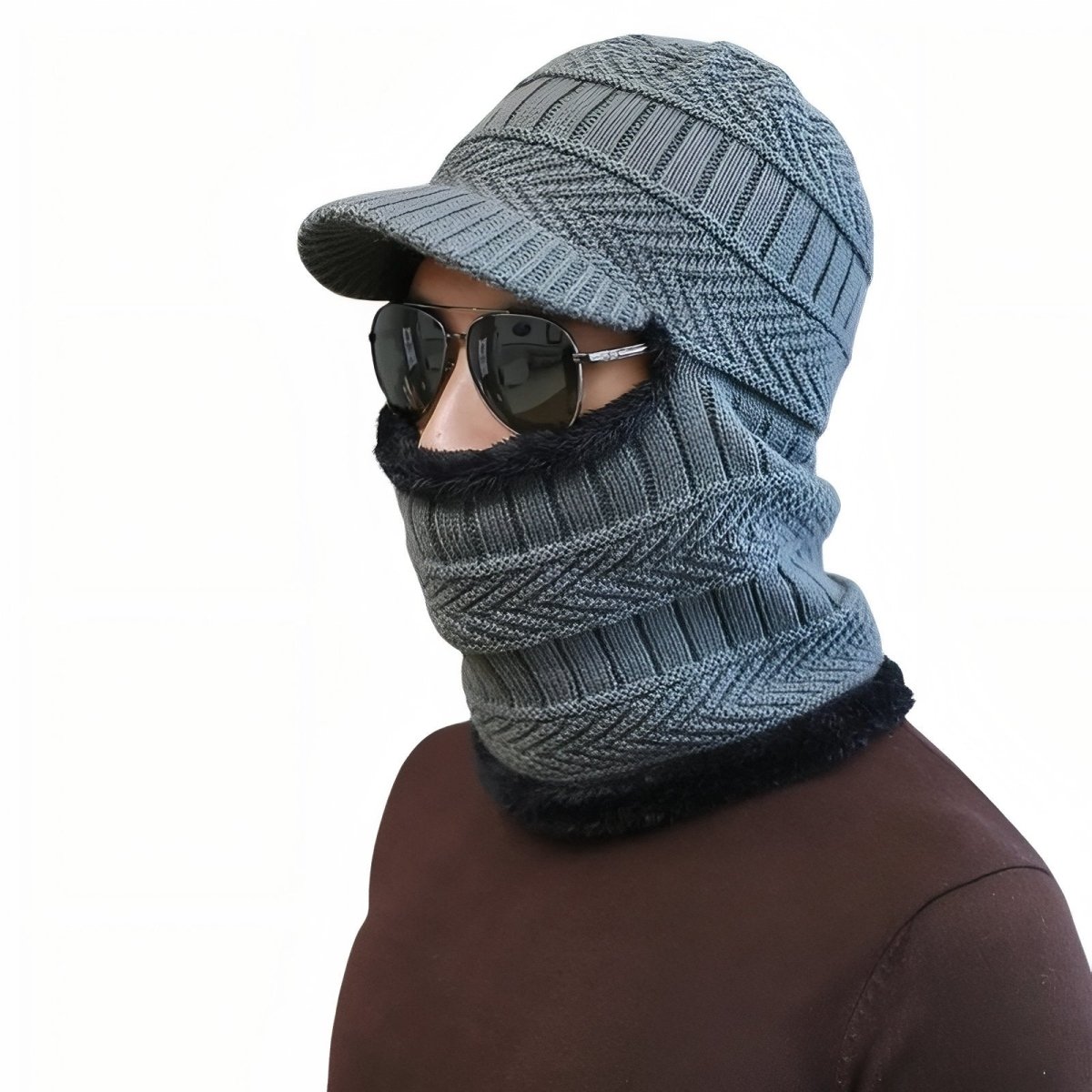 Thermal Balaclava Hat with Synthetic Fur Lining & Visor-Field & Wild