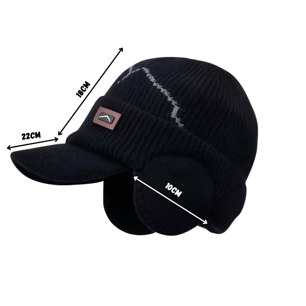 Fleece-Lined Winter Hat with Ear Flaps & Protective Visor-Field & Wild