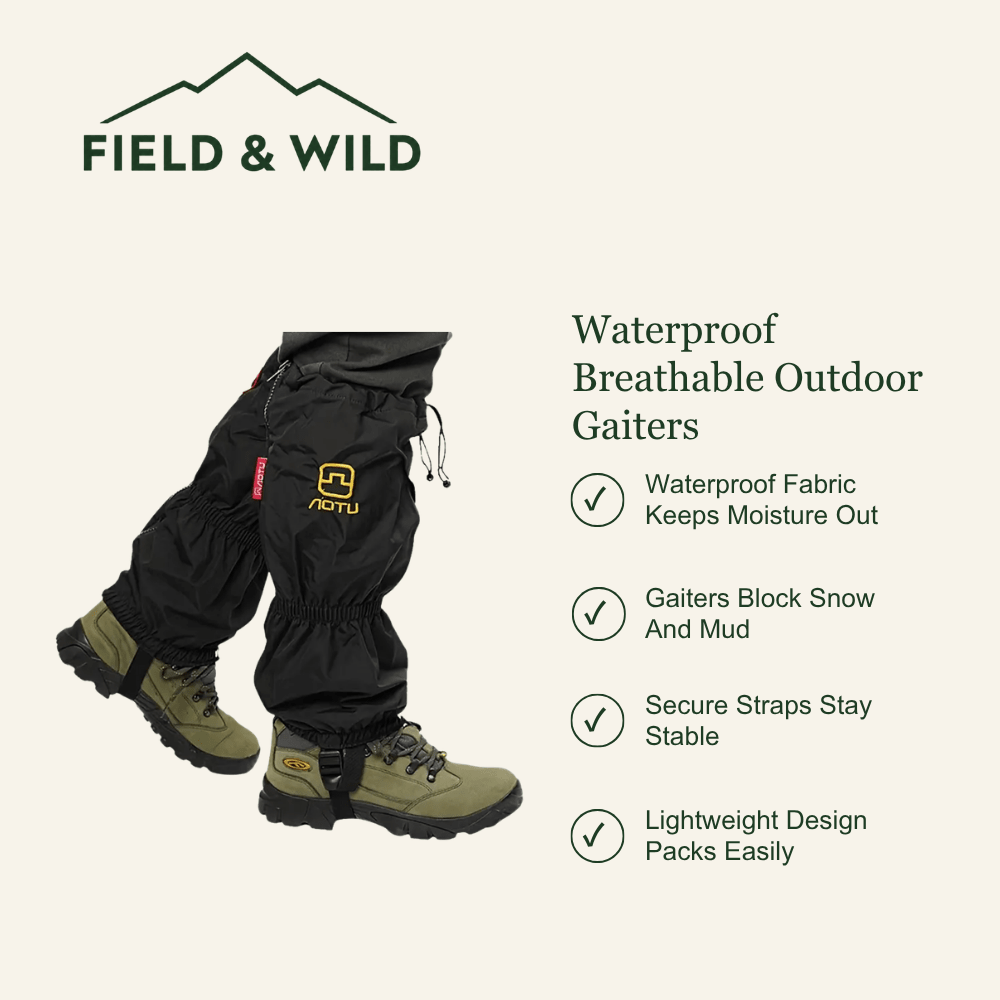 Waterproof Hiking Gaiters with Breathable Snow Protection-Field & Wild