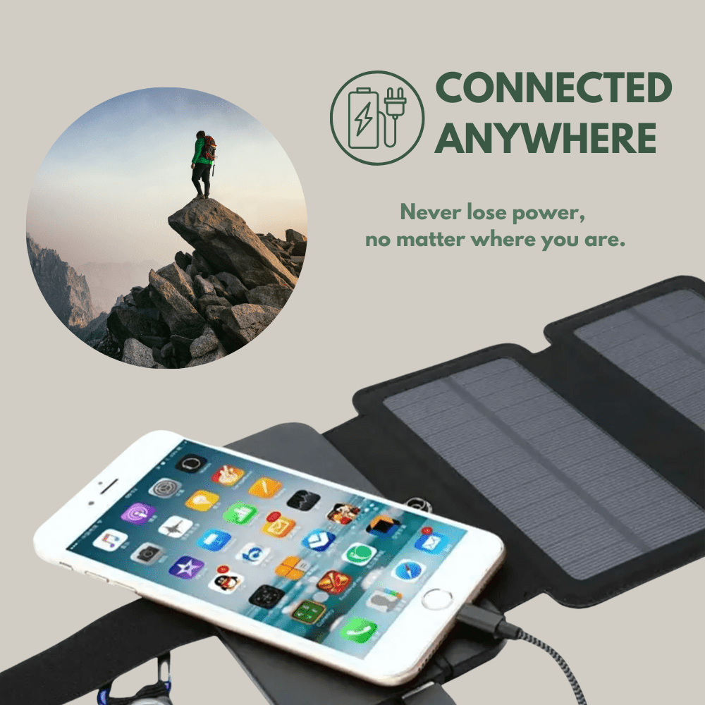 Lightweight Solar Charger Power Bank for Hiking & Camping-Field & Wild