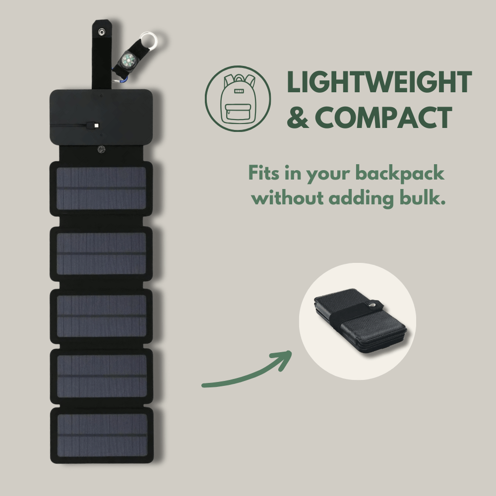 Lightweight Solar Charger Power Bank for Hiking & Camping-Field & Wild