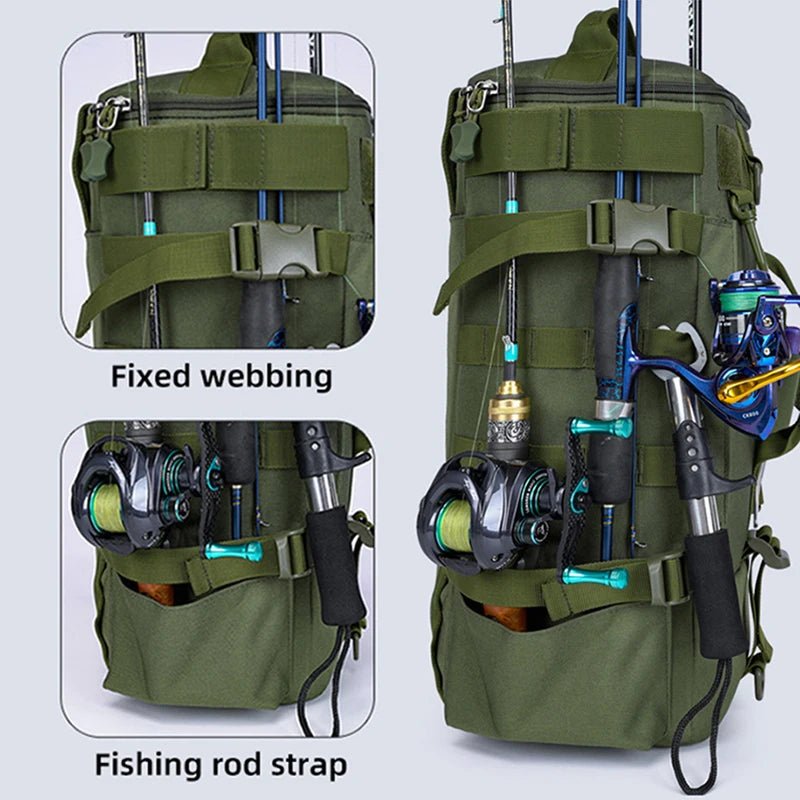 Water-Resistant Fishing Backpack with Rod Holders-Field & Wild