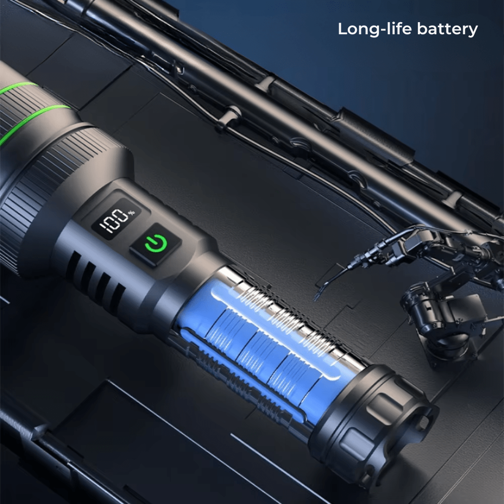 Rechargeable LED Torch with Zoom Function for Outdoor Use-Field & Wild