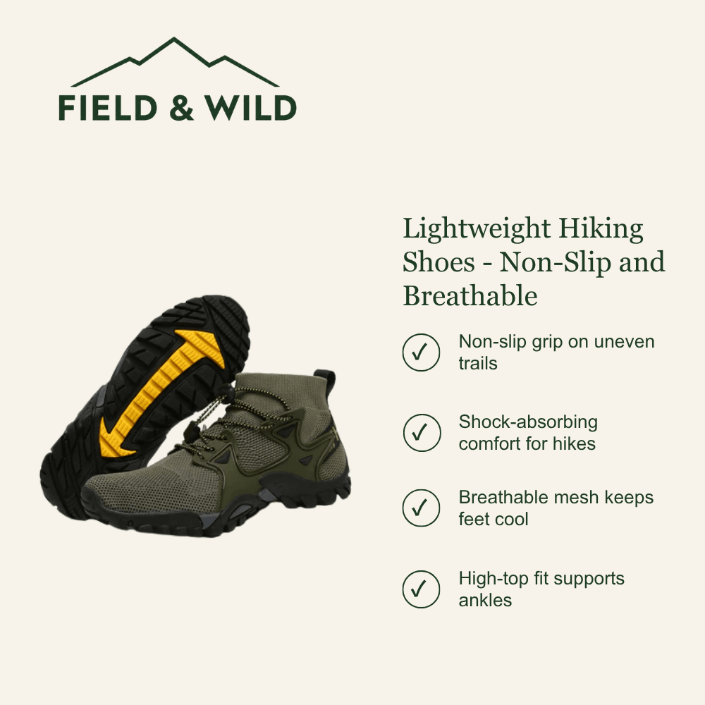 Lightweight Non-Slip Hiking Shoes with Breathable Mesh Upper-Field & Wild