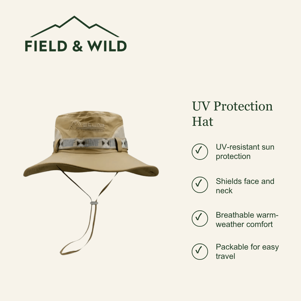 Lightweight UV Protection Hat with Breathable Adjustable Fit-Field & Wild